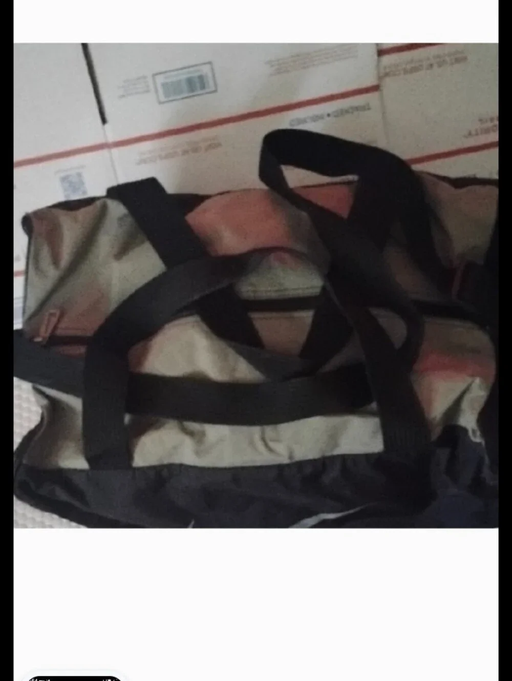 Nike Black and Light Gray Duffel Bag with Logo Stripes